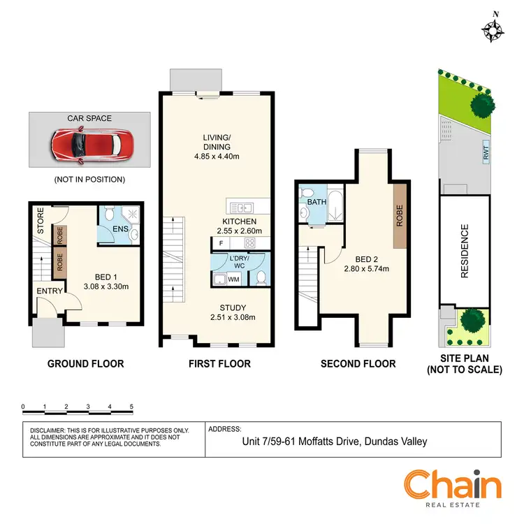 Floorplan of Homely townhouse listing, 7/59-61 Moffatts Drive, Dundas Valley NSW 2117