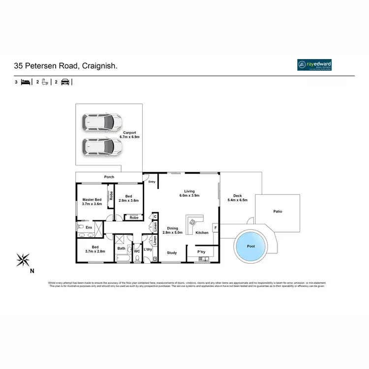Floorplan of Homely house listing, 35 Petersen Road, Craignish QLD 4655