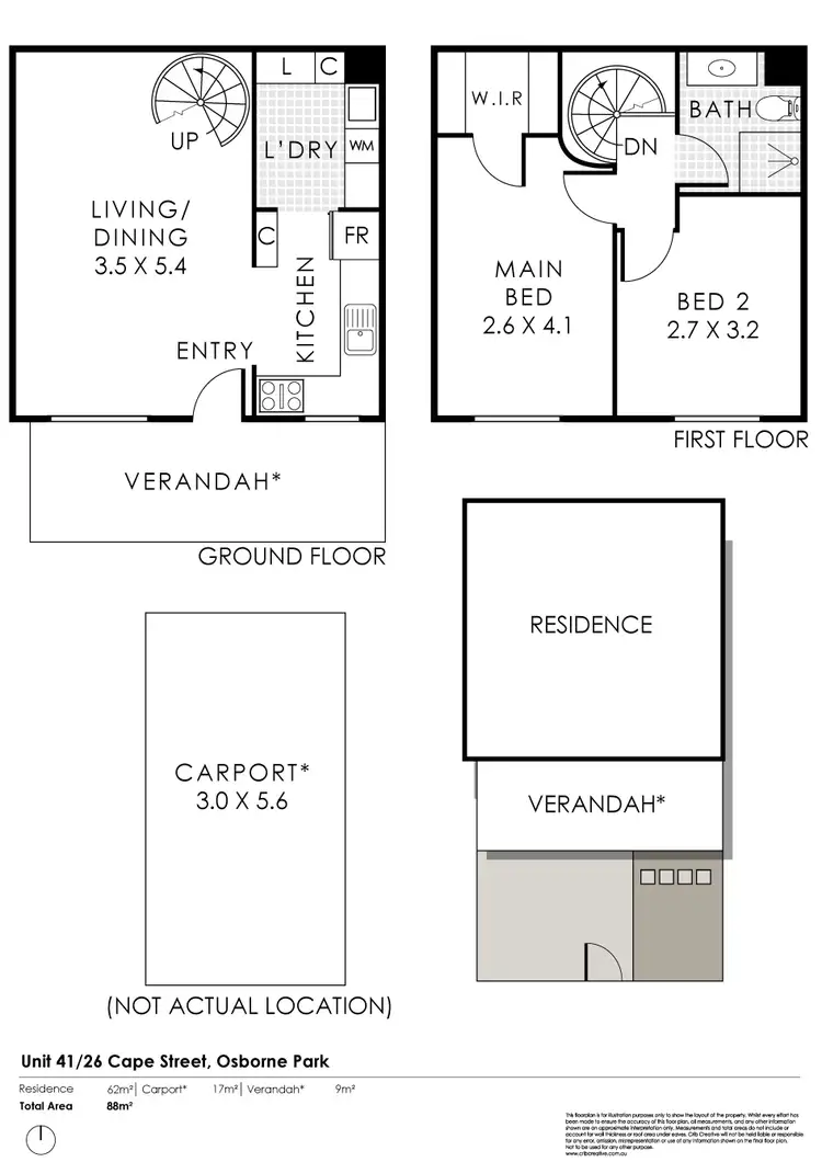 Floorplan of Homely townhouse listing, 41/26 Cape Street, Osborne Park WA 6017