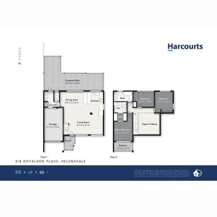 Floorplan of Homely townhouse listing, 2/8 Doyalson Place, Helensvale QLD 4212