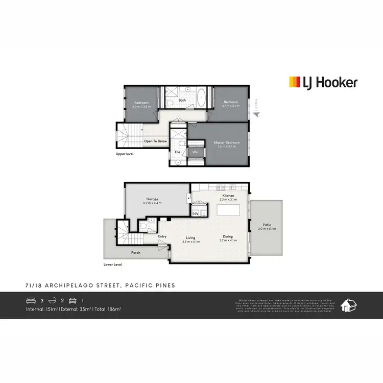Floorplan of Homely townhouse listing, 71/18 Archipelago Street, Pacific Pines QLD 4211