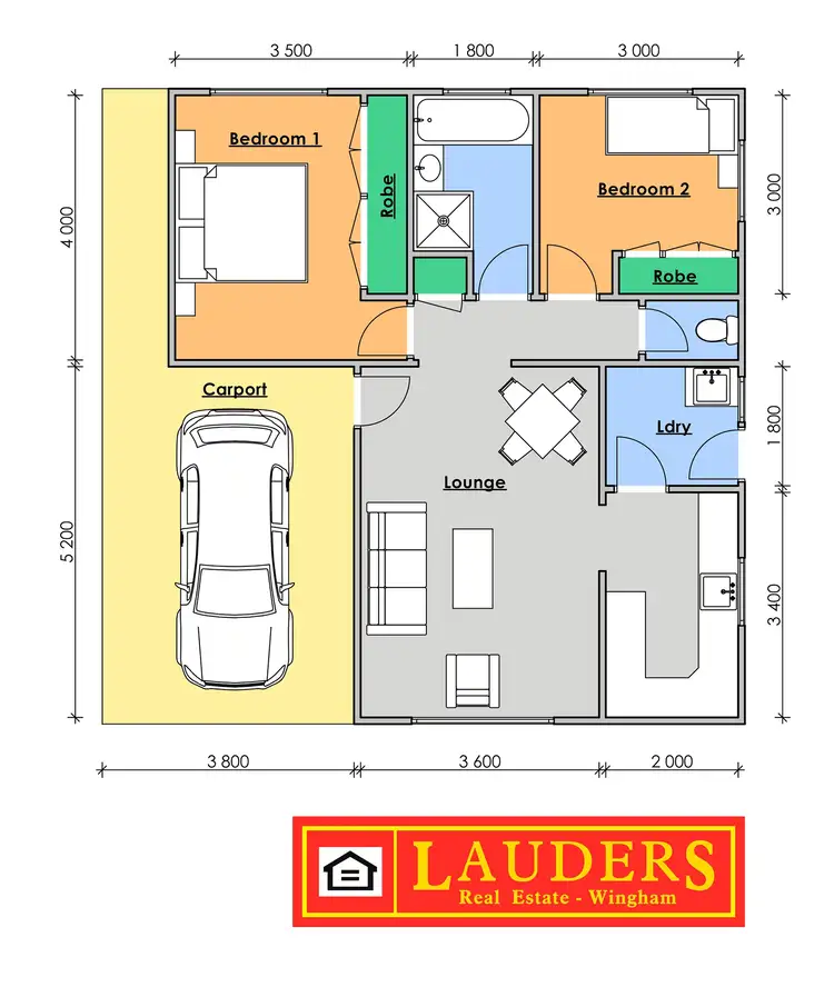 Floorplan of Homely unit listing, 5/60 Farquhar Street, Wingham NSW 2429