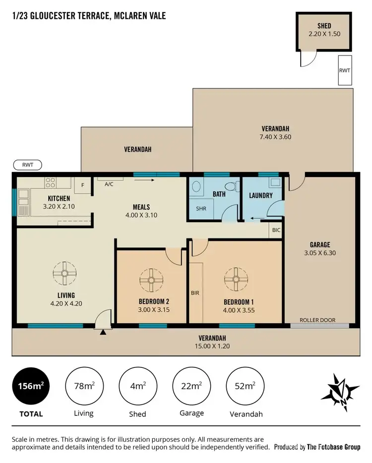 Floorplan of Homely unit listing, 1/23 Gloucester Terrace, Mclaren Vale SA 5171