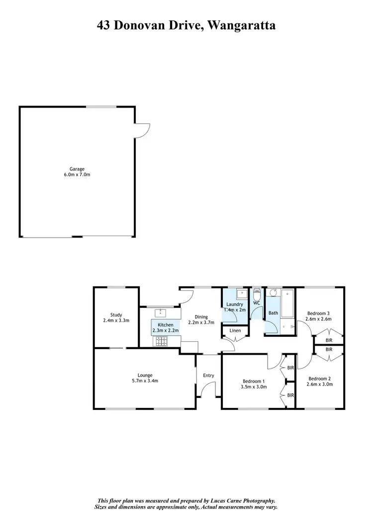 Floorplan of Homely house listing, 43 Donovan Drive, Wangaratta VIC 3677