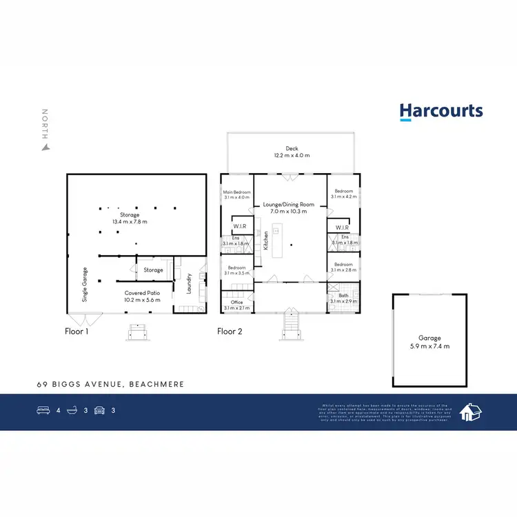 Floorplan of Homely house listing, 69 Biggs Avenue, Beachmere QLD 4510