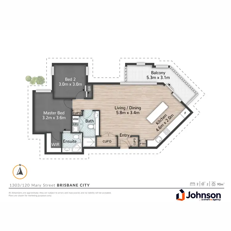 Floorplan of Homely apartment listing, 1303/120 Mary Street, Brisbane City QLD 4000