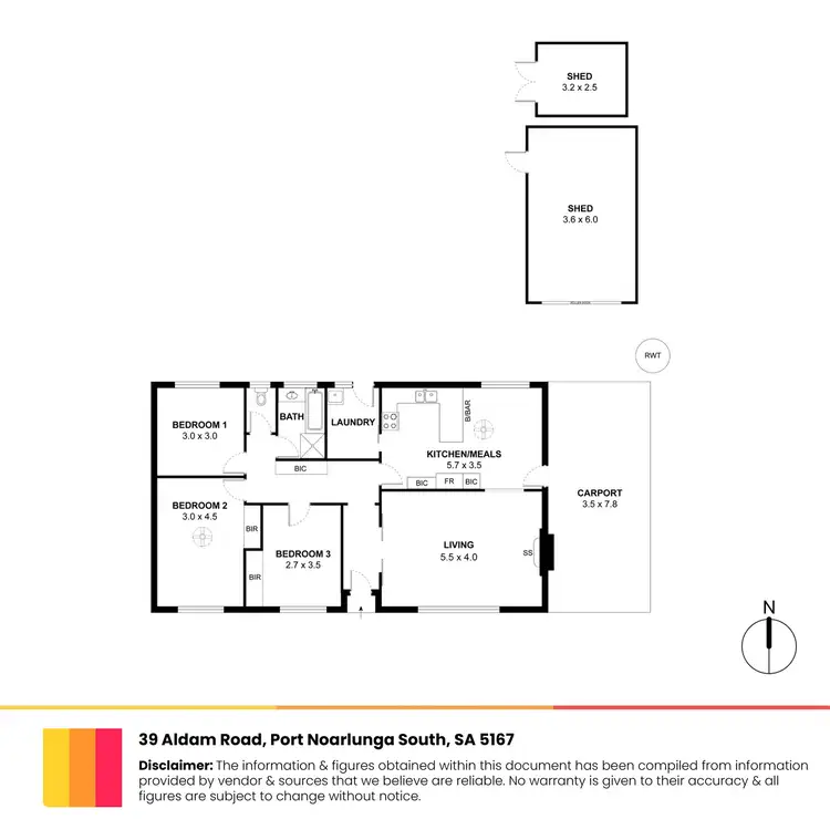 Floorplan of Homely house listing, 39 Aldam Road, Port Noarlunga South SA 5167