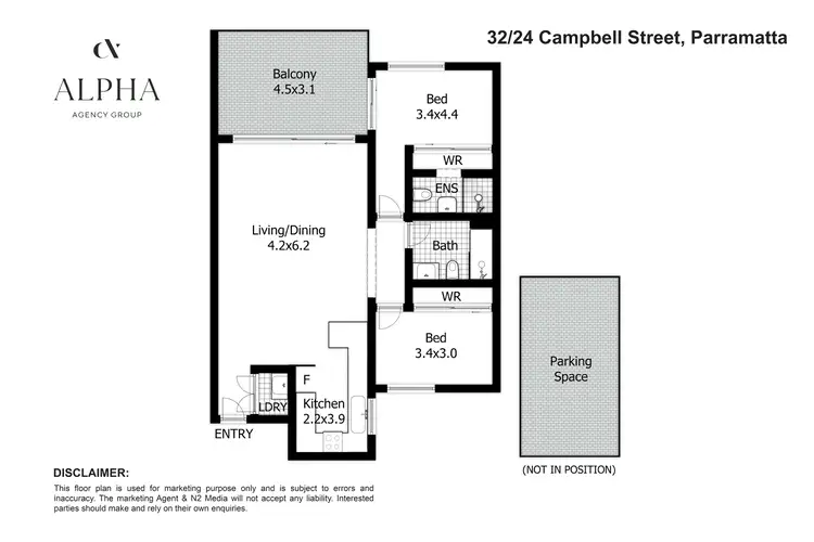 Floorplan of Homely unit listing, 32/24 Campbell Street, Parramatta NSW 2150