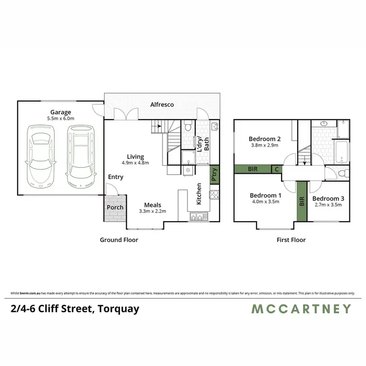 Floorplan of Homely townhouse listing, 2/4-6 Cliff Street, Torquay VIC 3228