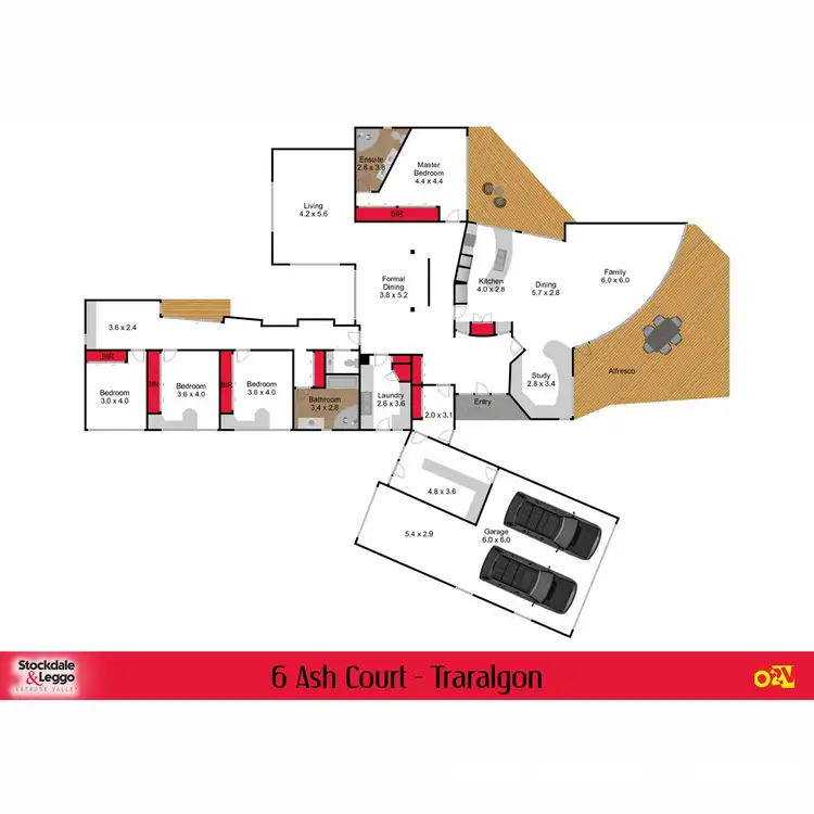 Floorplan of Homely house listing, 6 Ash Court, Traralgon VIC 3844