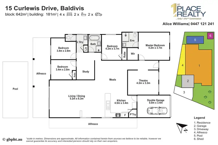 Floorplan of Homely house listing, 15 Curlewis Drive, Baldivis WA 6171