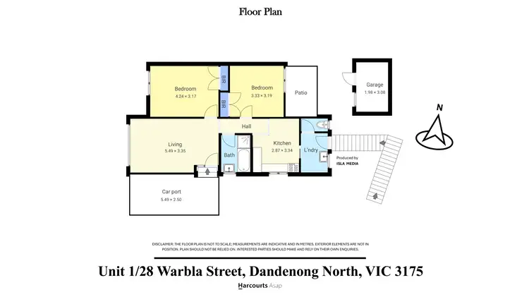 Floorplan of Homely unit listing, 1/28 Warbla Street, Dandenong North VIC 3175