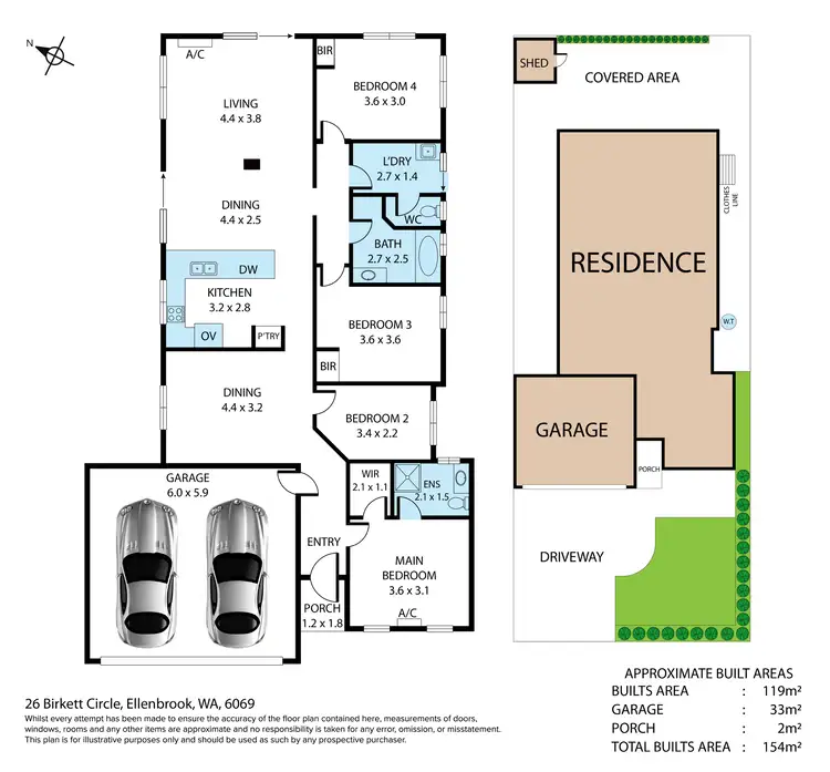 Floorplan of Homely house listing, 26 Birkett Circle, Ellenbrook WA 6069