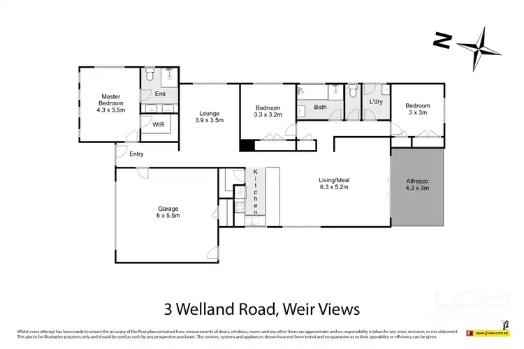 Floorplan of Homely house listing, 3 Welland Road, Weir Views VIC 3338