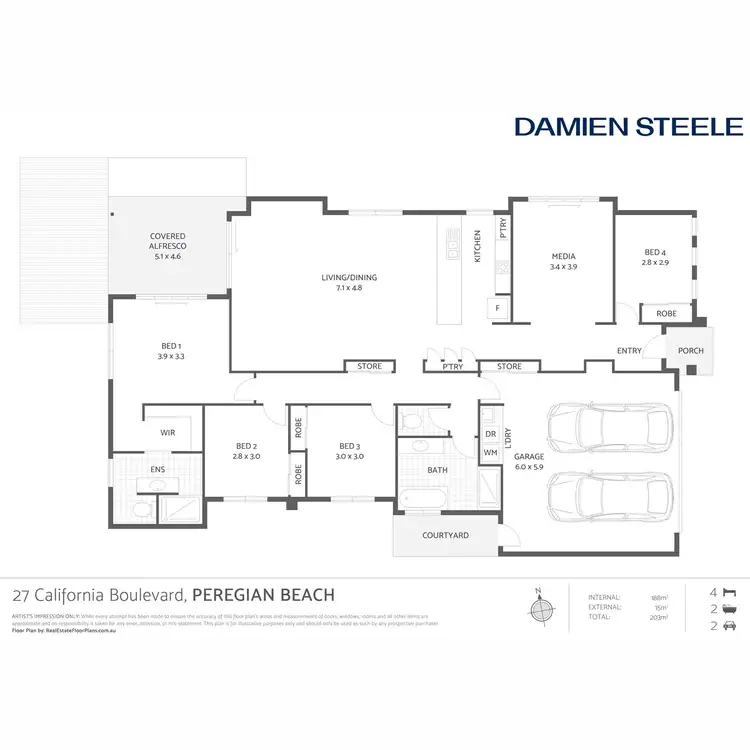 Floorplan of Homely house listing, 27 California Boulevard, Peregian Beach QLD 4573