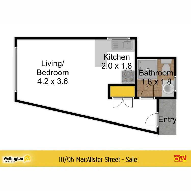 Floorplan of Homely studio listing, 10/95 Macalister Street, Sale VIC 3850