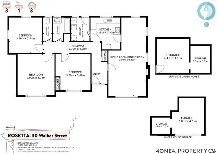 Floorplan of Homely house listing, 30 Walker Street, Rosetta TAS 7010