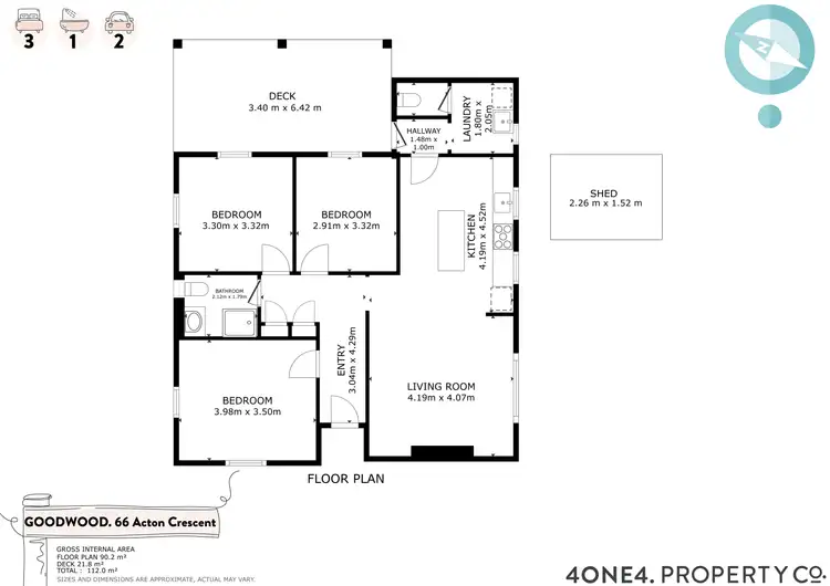 Floorplan of Homely house listing, 66 Acton Crescent, Goodwood TAS 7010