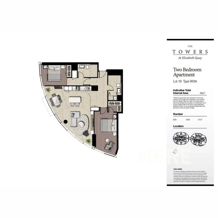 Floorplan of Homely apartment listing, 2107/11 Barrack Square, Perth WA 6000