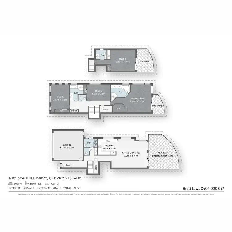 Floorplan of Homely semi-detached listing, 101 Stanhill Drive, Chevron Island QLD 4217