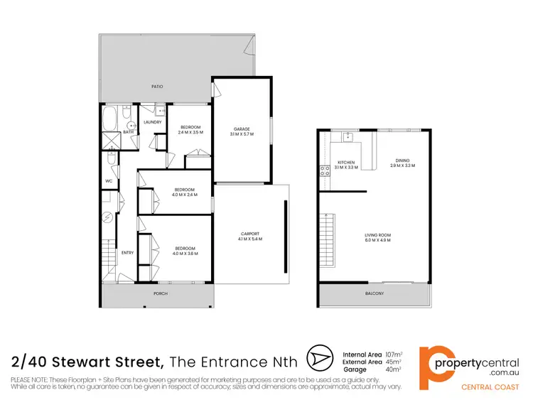 Floorplan of Homely townhouse listing, 2/40 Stewart Street, The Entrance North NSW 2261