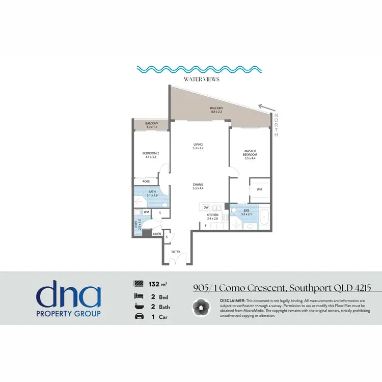 Floorplan of Homely apartment listing, 905/1 Como Crescent, Southport QLD 4215