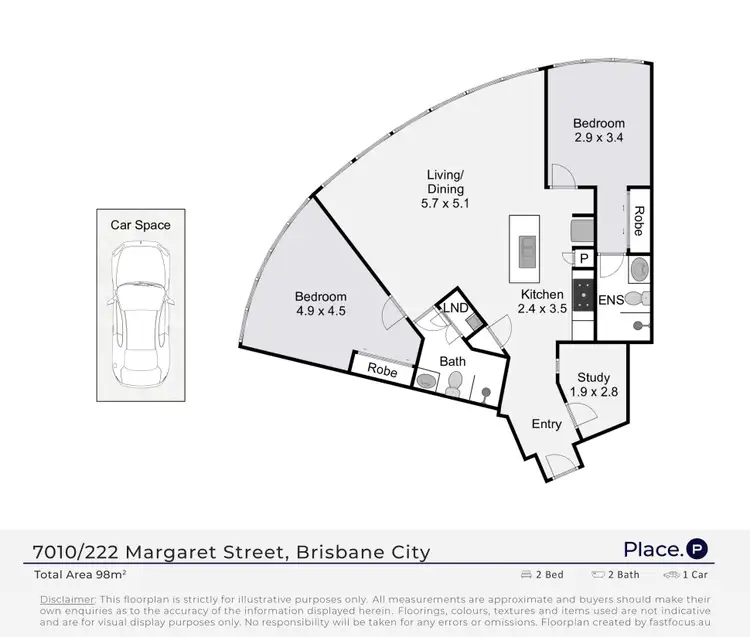 Floorplan of Homely unit listing, 7010/222 Margaret Street, Brisbane City QLD 4000