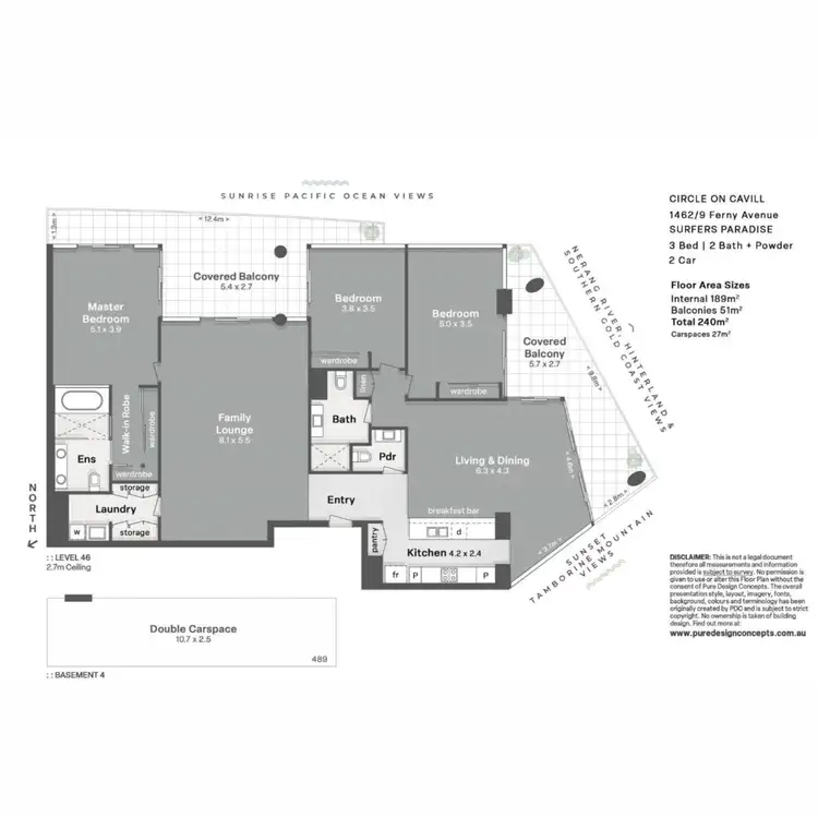 Floorplan of Homely apartment listing, 1462/9 Ferny Avenue, Surfers Paradise QLD 4217