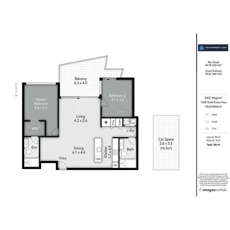 Floorplan of Homely apartment listing, 2402/1328 Gold Coast Highway, Palm Beach QLD 4221
