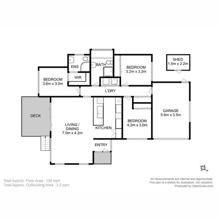 Floorplan of Homely villa listing, 3/64 Van Morey Road, Margate TAS 7054