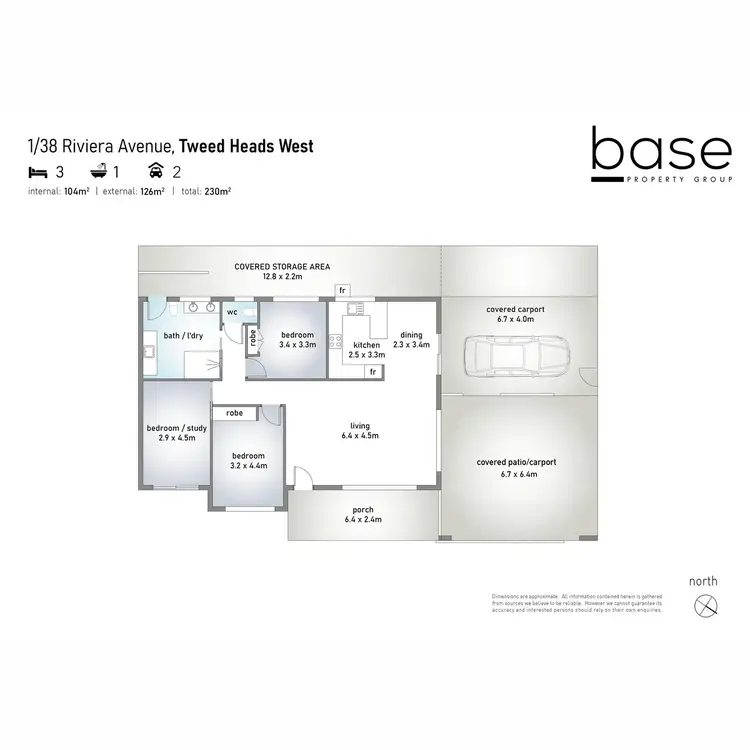Floorplan of Homely semi-detached listing, 1/38 Riviera Avenue, Tweed Heads West NSW 2485