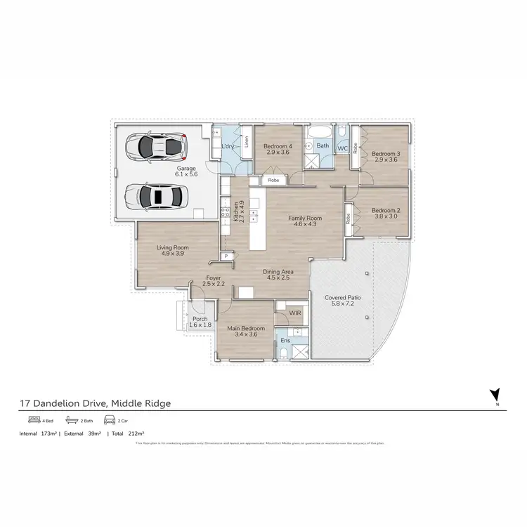 Floorplan of Homely house listing, 17 Dandelion Drive, Middle Ridge QLD 4350