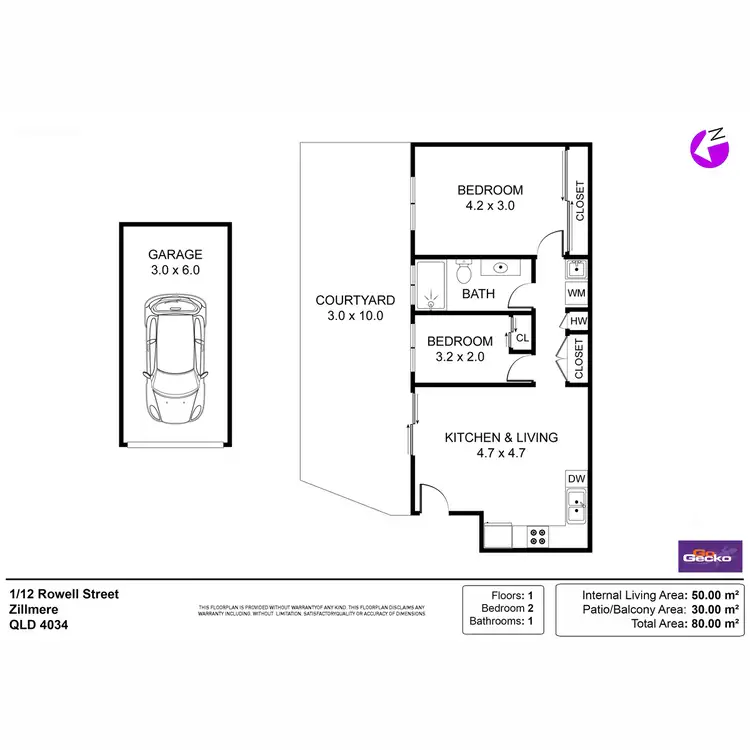 Floorplan of Homely unit listing, 1/12 Rowell Street, Zillmere QLD 4034