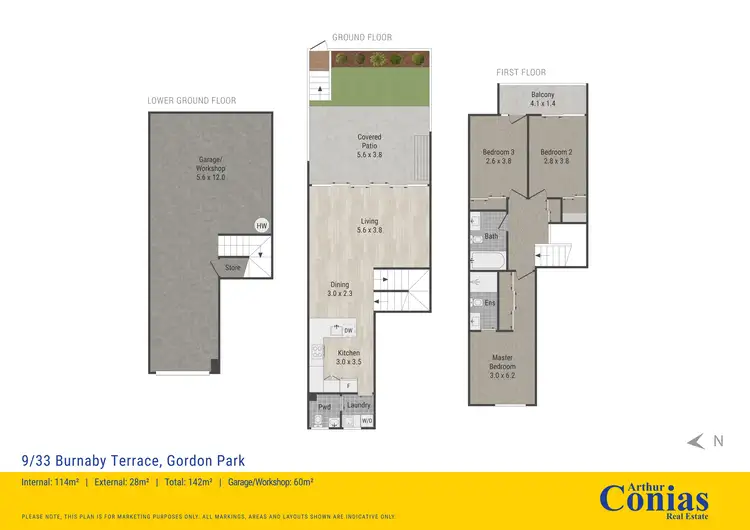 Floorplan of Homely townhouse listing, 9/33 Burnaby Terrace, Gordon Park QLD 4031