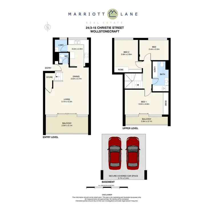 Floorplan of Homely townhouse listing, 24/3-15 Christie Street, Wollstonecraft NSW 2065