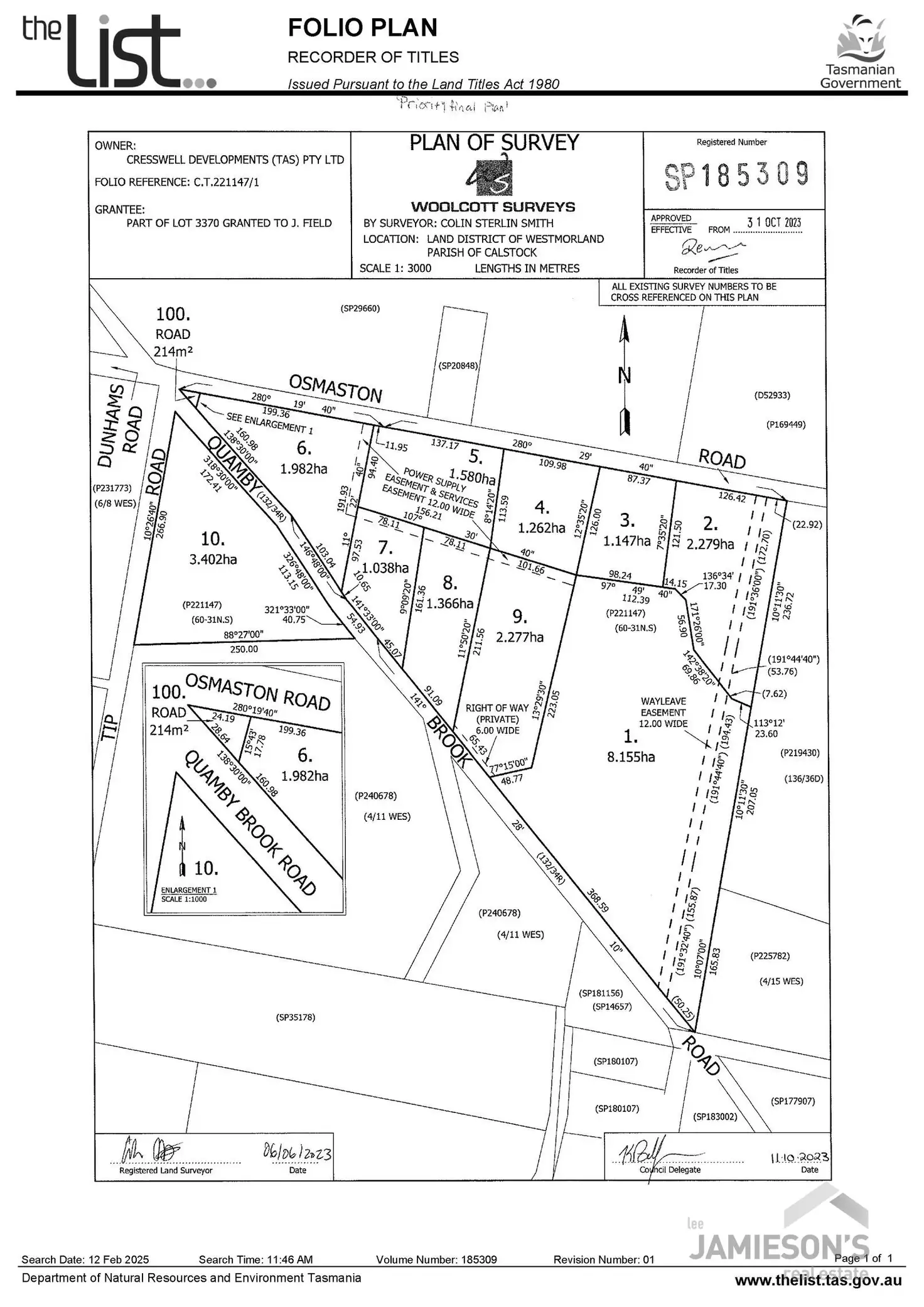 Floorplan of Homely land listing, 1317 Osmaston Road, Deloraine TAS 7304