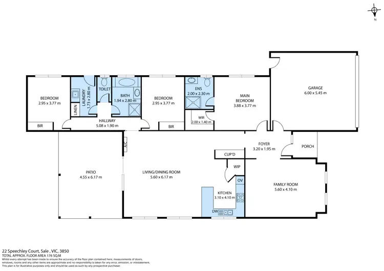 Floorplan of Homely house listing, 22 Speechley Court, Sale VIC 3850