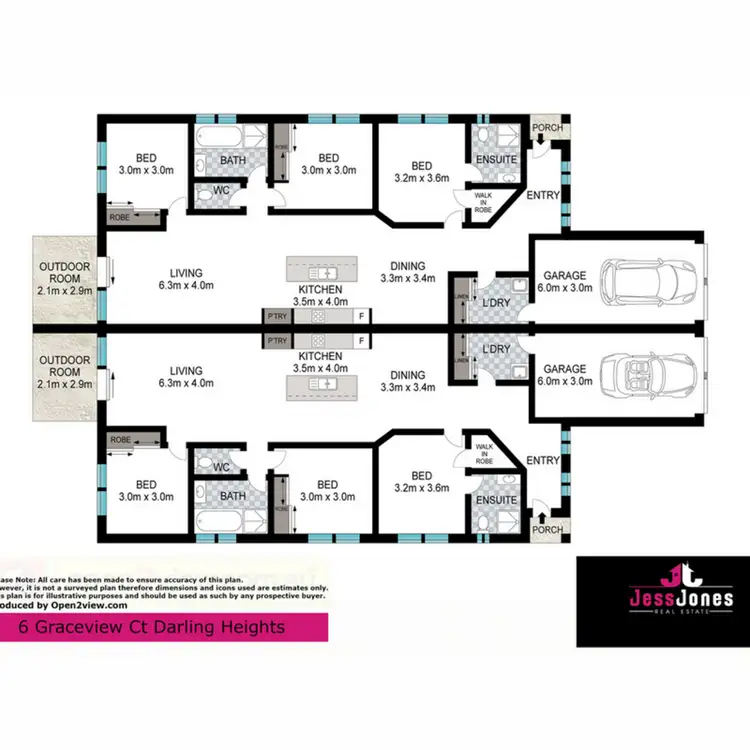 Floorplan of Homely villa listing, 2/6 Grace View Street, Darling Heights QLD 4350