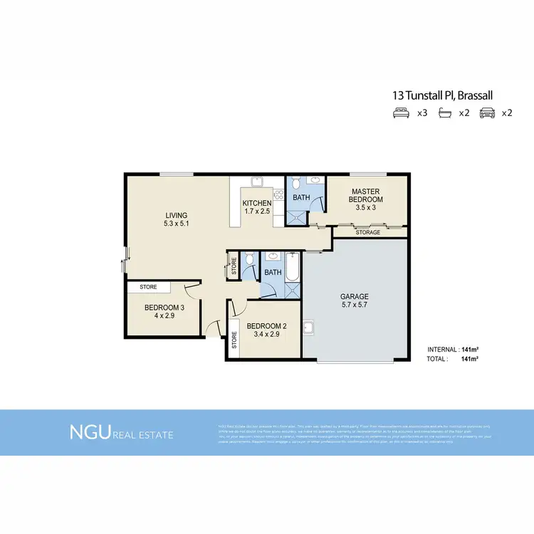 Floorplan of Homely house listing, 13 Tunstall Place, Brassall QLD 4305