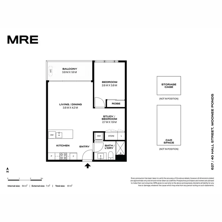 Floorplan of Homely apartment listing, 627/40 Hall Street, Moonee Ponds VIC 3039
