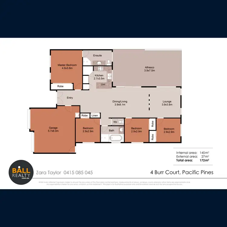 Floorplan of Homely house listing, 4 Burr Court, Pacific Pines QLD 4211