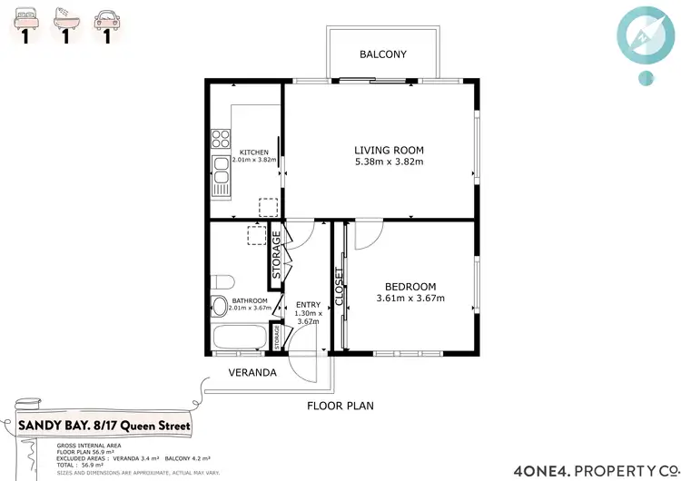 Floorplan of Homely apartment listing, 8/17 Queen Street, Sandy Bay TAS 7005