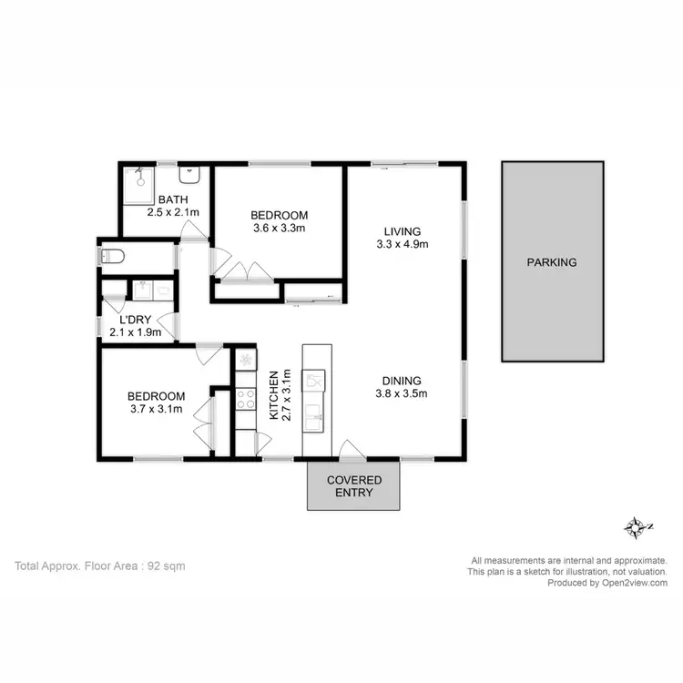 Floorplan of Homely villa listing, 2/15 Highgrove Road, Rokeby TAS 7019