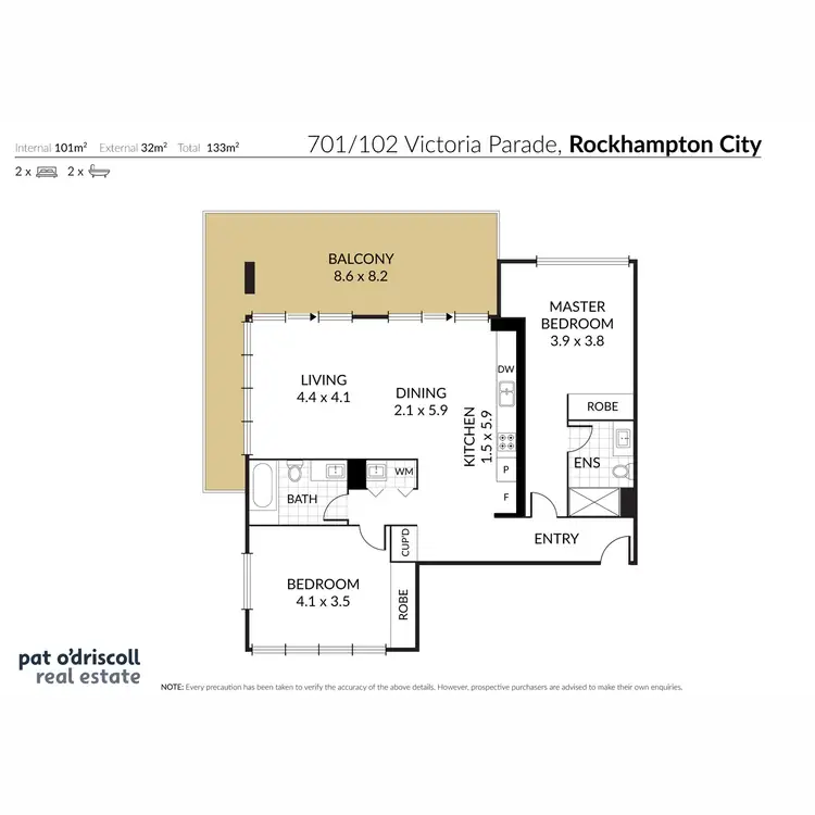 Floorplan of Homely apartment listing, 701/102-108 Victoria Parade, Rockhampton City QLD 4700