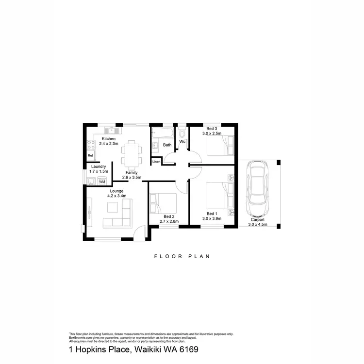 Floorplan of Homely house listing, 1 Hopkins Place, Waikiki WA 6169