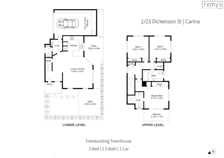Floorplan of Homely townhouse listing, 2/23 Dickenson Street, Carina QLD 4152