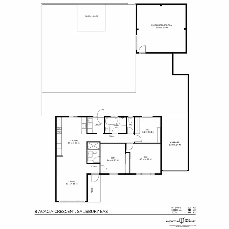 Floorplan of Homely house listing, 8 Acacia Crescent, Salisbury East SA 5109