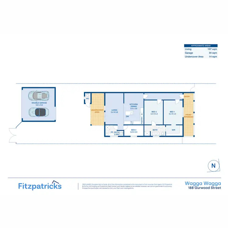 Floorplan of Homely house listing, 188 Gurwood Street, Wagga Wagga NSW 2650