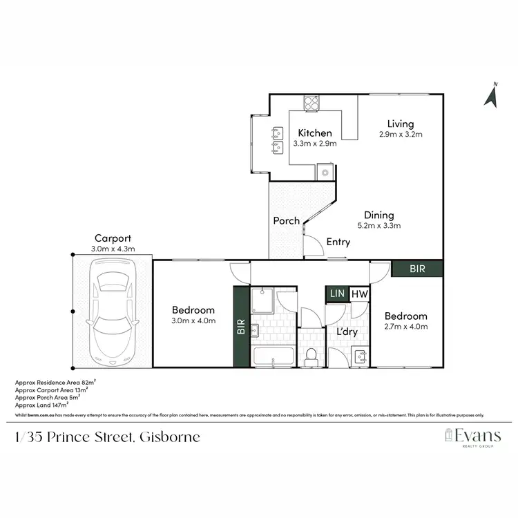 Floorplan of Homely unit listing, 1/35 Prince Street, Gisborne VIC 3437