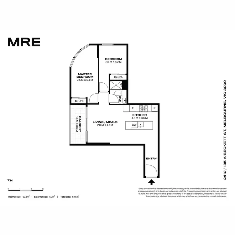 Floorplan of Homely apartment listing, 2410/135 A'Beckett Street, Melbourne VIC 3000
